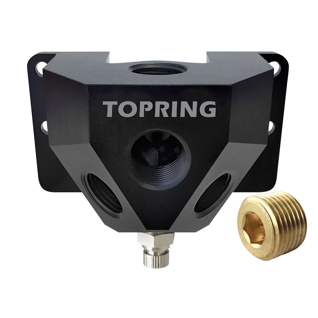 TOPRING 47.611 - 2 Port Aluminum Wall Manifold 1/2 (F) NPT With 1/2 (F) NPT Outlet