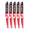 Milwaukee 48-00-7552 - 9" 5 TPI AX with NITRUS Carbide SAWZALL Blades for Wood with Nails (5-Pack)