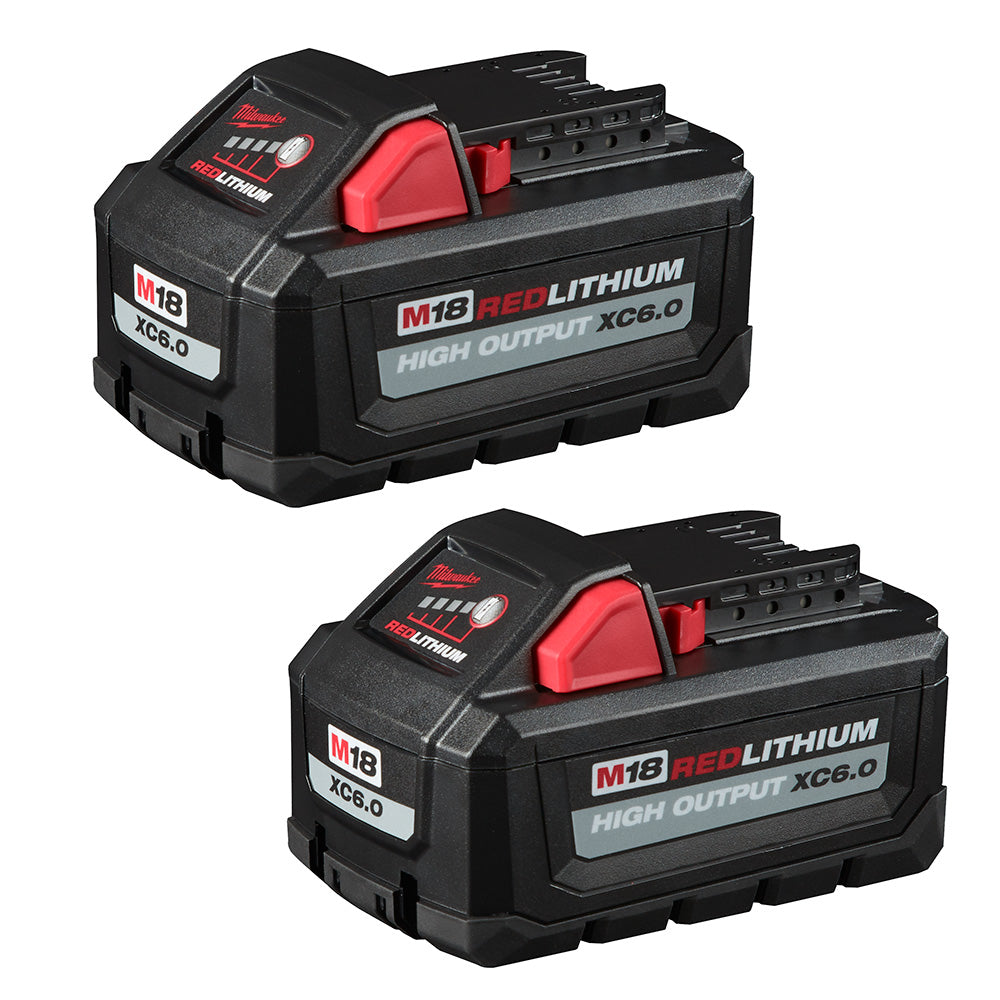 Milwaukee 48-11-1862 – M18™ REDLITHIUM™ HIGH OUTPUT™ XC 6,0 Ah Akkupack (2 Stück)