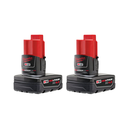 Milwaukee 48-11-2442 M12 REDLITHIUM XC 4.0Ah Battery 2-Pack Front View