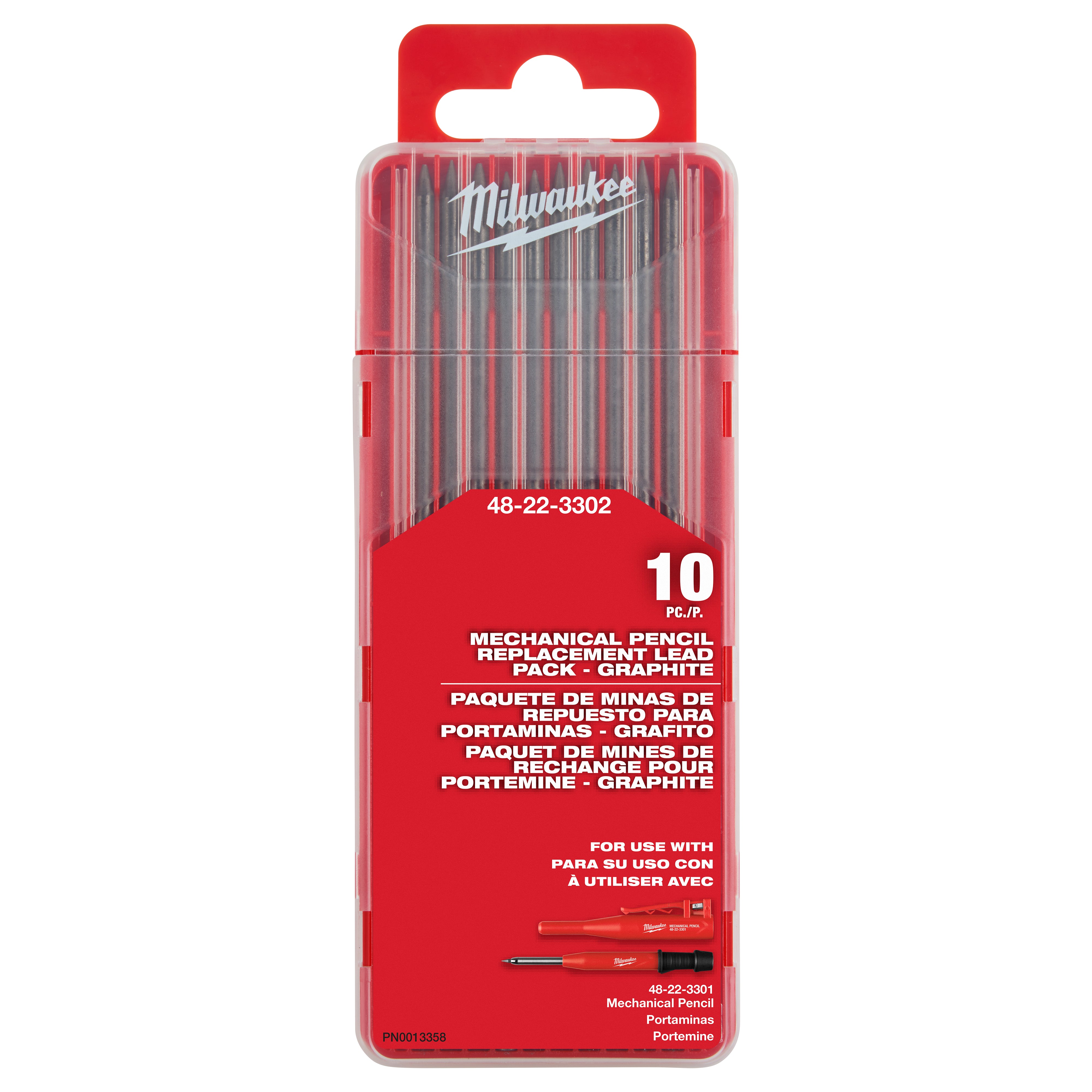 Milwaukee 48-22-3302 10-Piece Mechanical Pencil Graphite Lead Refill Pack in Case
