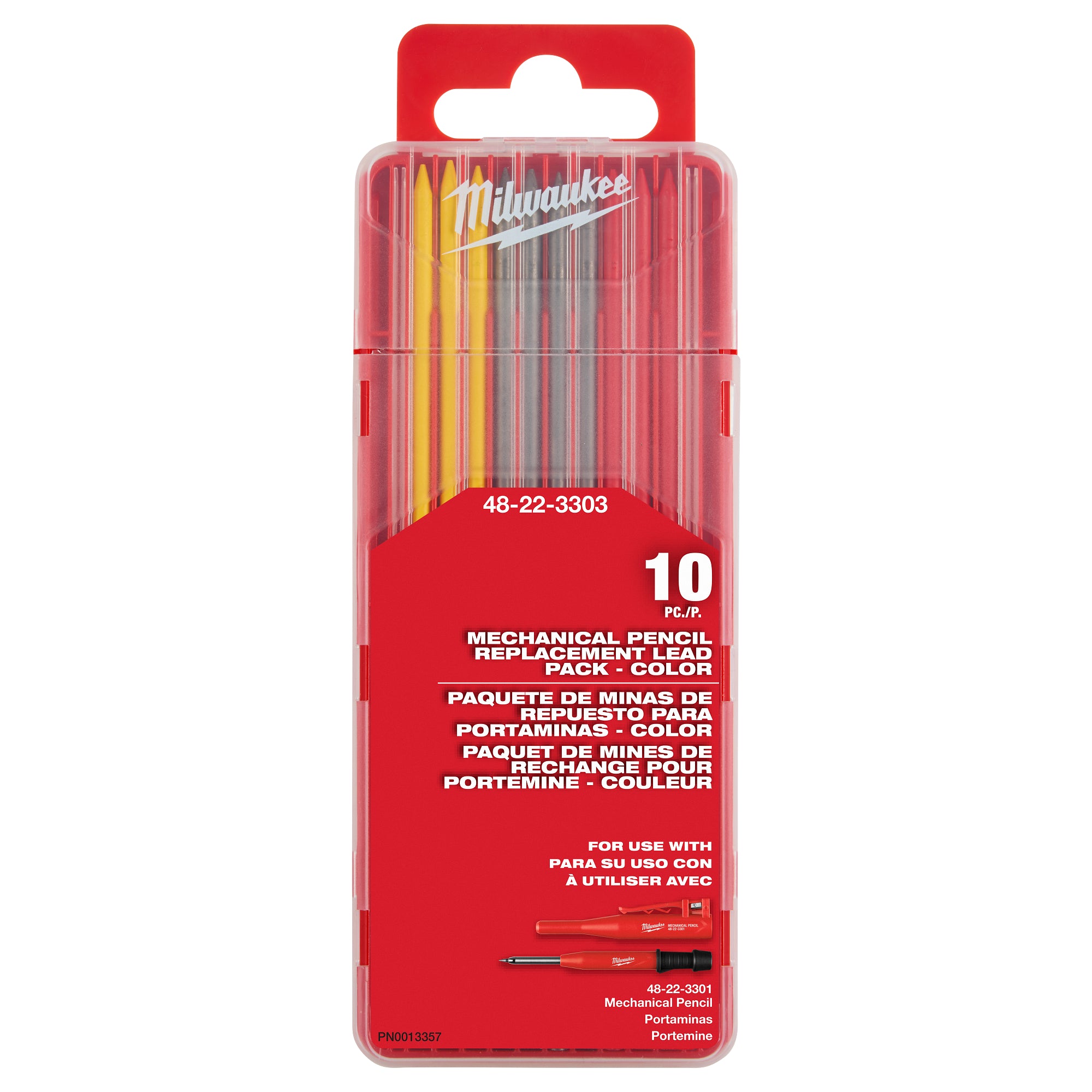 Milwaukee 48-22-3303 10-Piece Colored Mechanical Pencil Lead Refills - Pack View