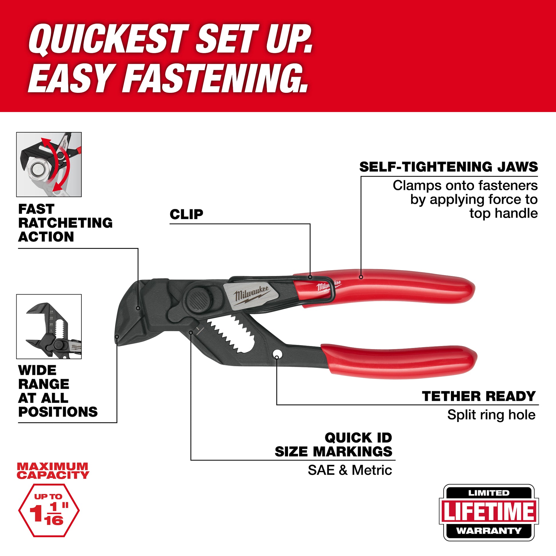 Milwaukee 48-22-6906 5-inch Pliers Wrench - Walk Around View