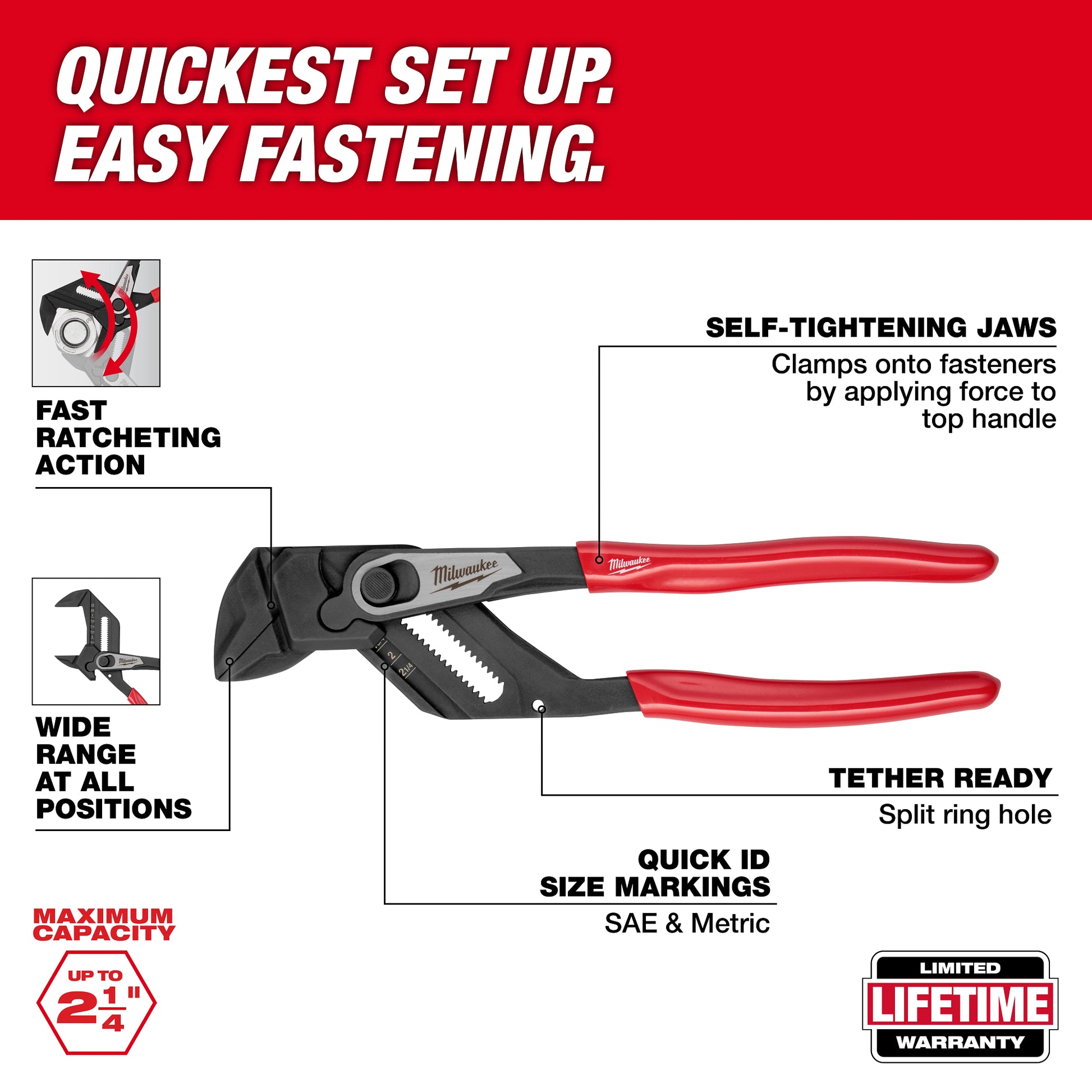 Milwaukee 10-inch Pliers Wrench Angled View