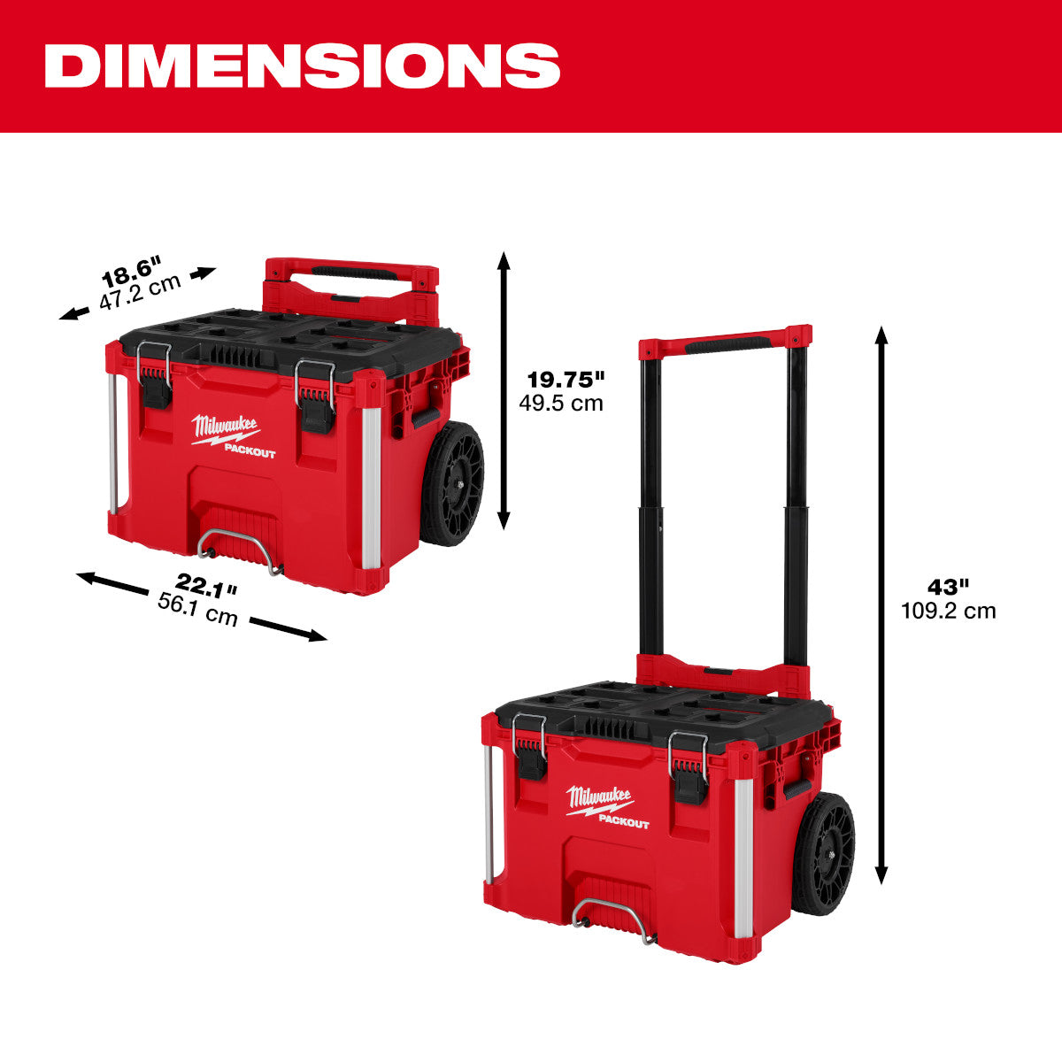 Milwaukee 48-22-8027 - Low-Profile Handle for PACKOUT™ Rolling Tool Box