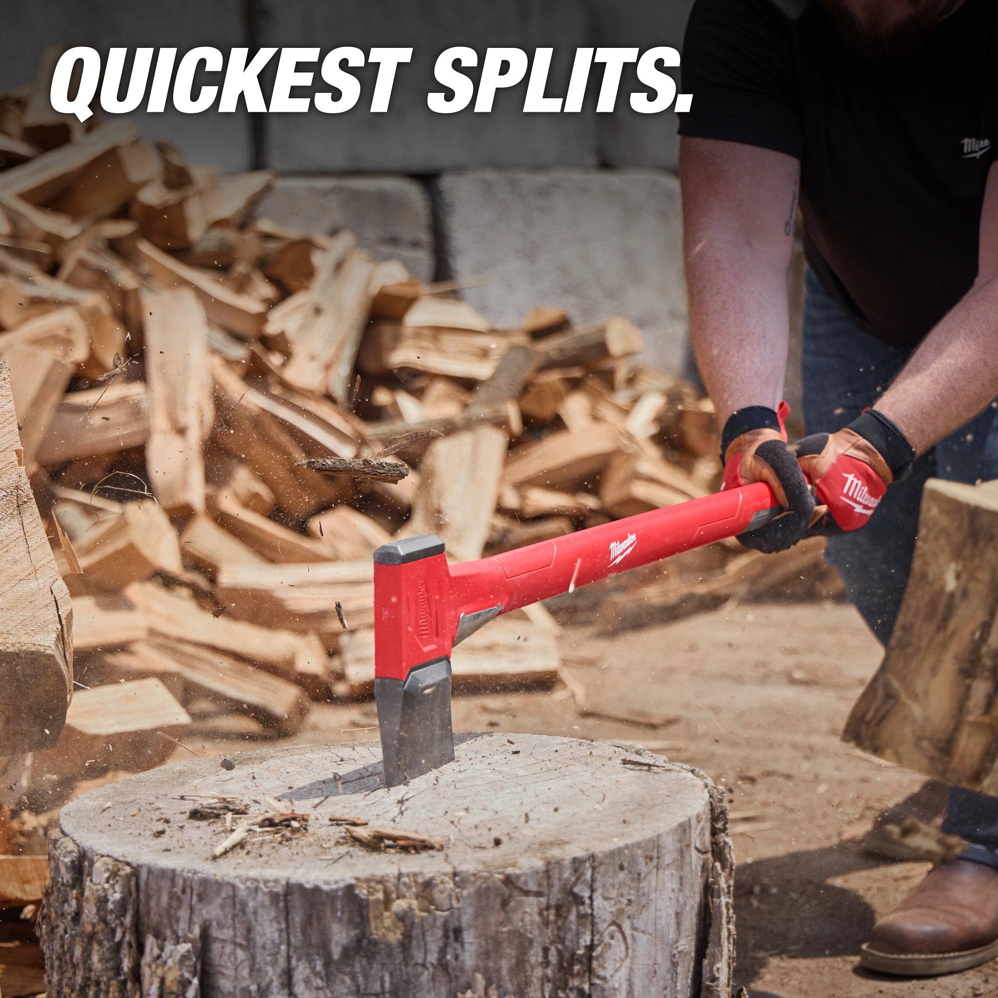 Milwaukee 36-Inch Splitting Axe in Use Application