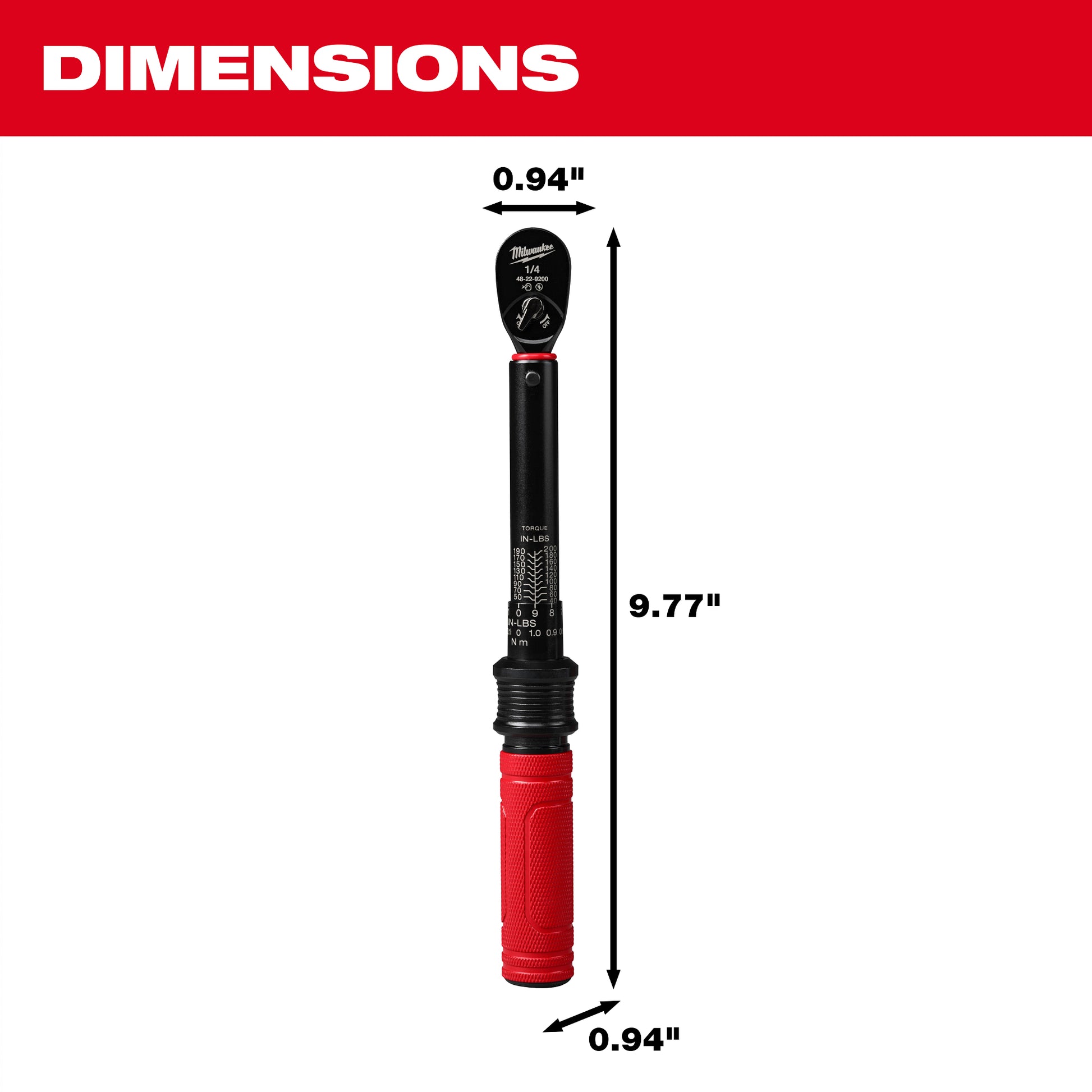 Milwaukee 48-22-9200 Length Dimensions