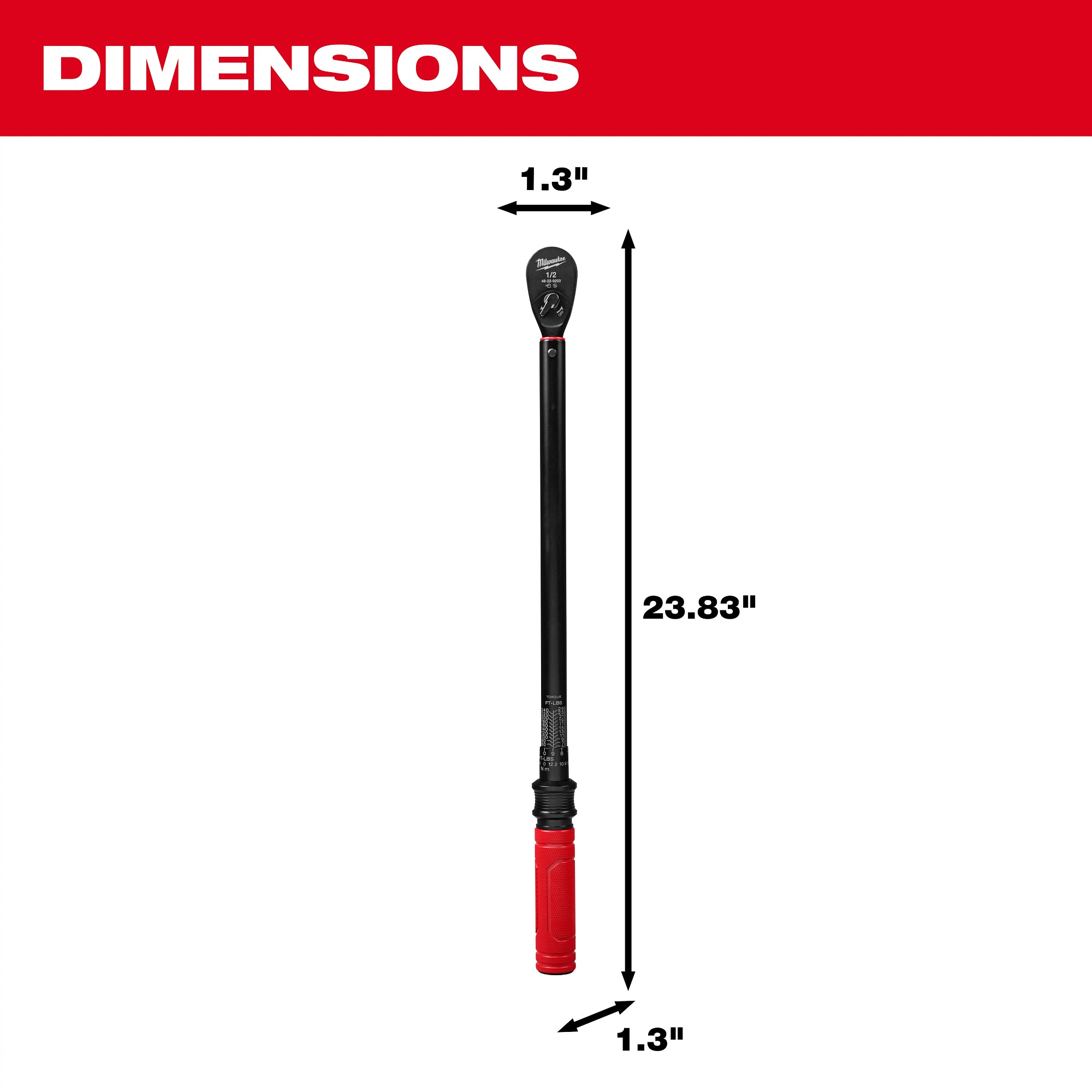 Milwaukee 48-22-9203 overall length dimensions