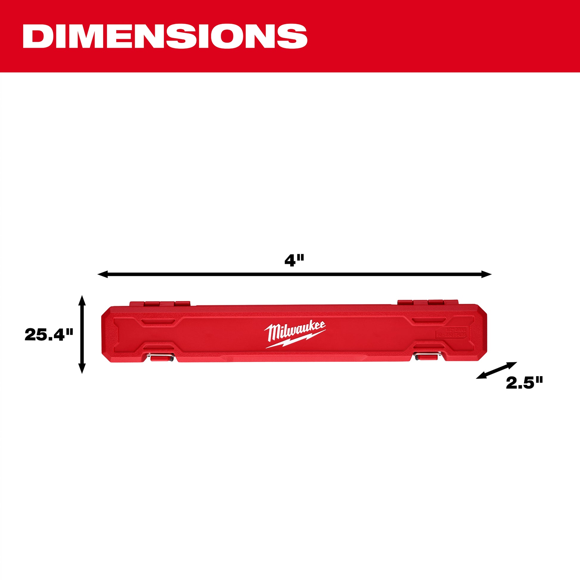 Milwaukee 48-22-9203 head width and height dimensions
