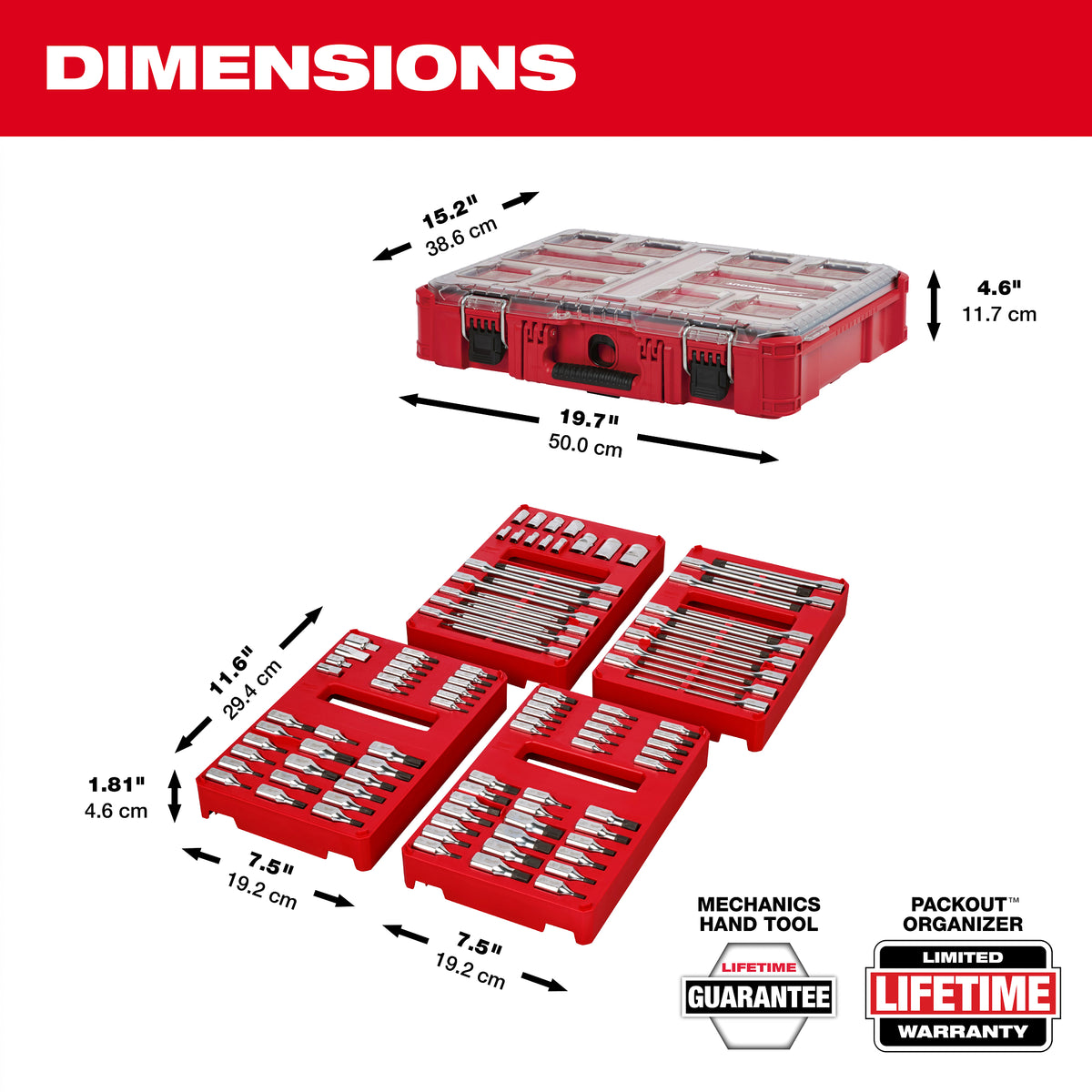 106pc 1/4", 3/8", and 1/2" Drive Bit Socket Set with PACKOUT™ Organizer