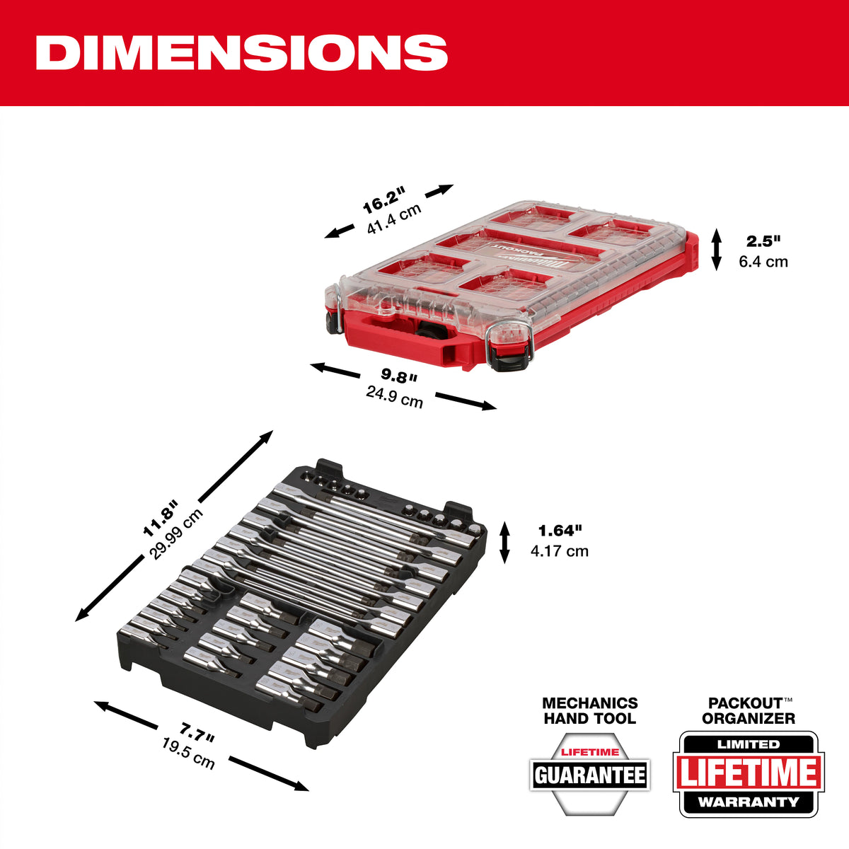 41pc 1/4” and 3/8” Drive Metric Bit Socket Set with PACKOUT™ Compact Low-Profile Organizer