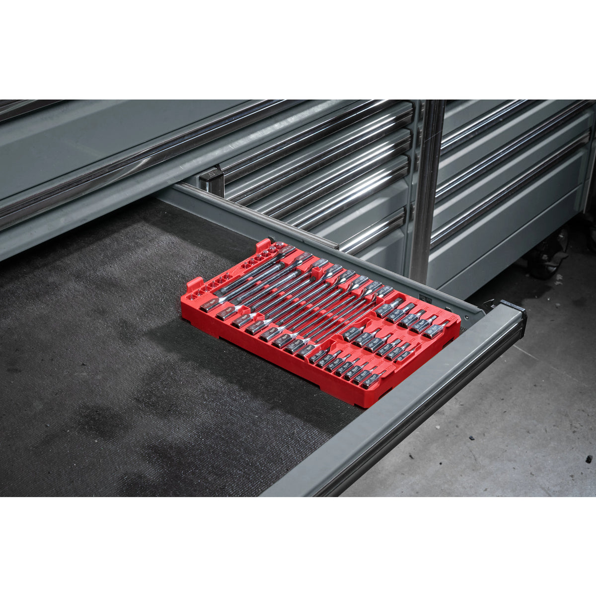 46pc 1/4” and 3/8” Drive SAE Bit Socket Set with PACKOUT™ Compact Low-Profile Organizer