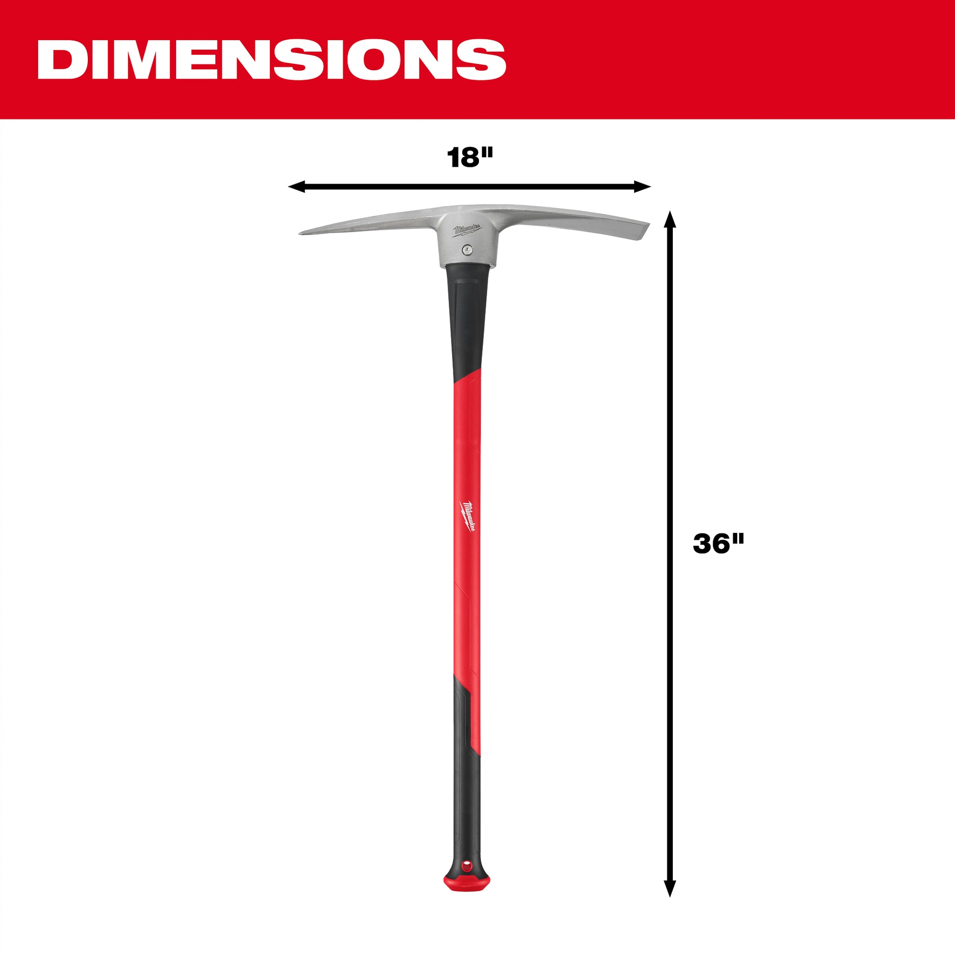 Milwaukee 48-22-9335 5lb Pick Mattock Dimensions