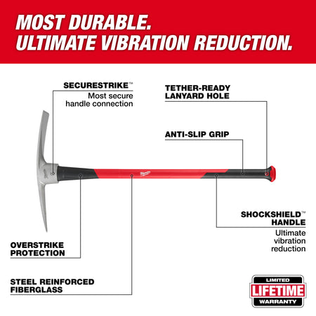 Milwaukee 48-22-9335 5lb Pick Mattock Angle View
