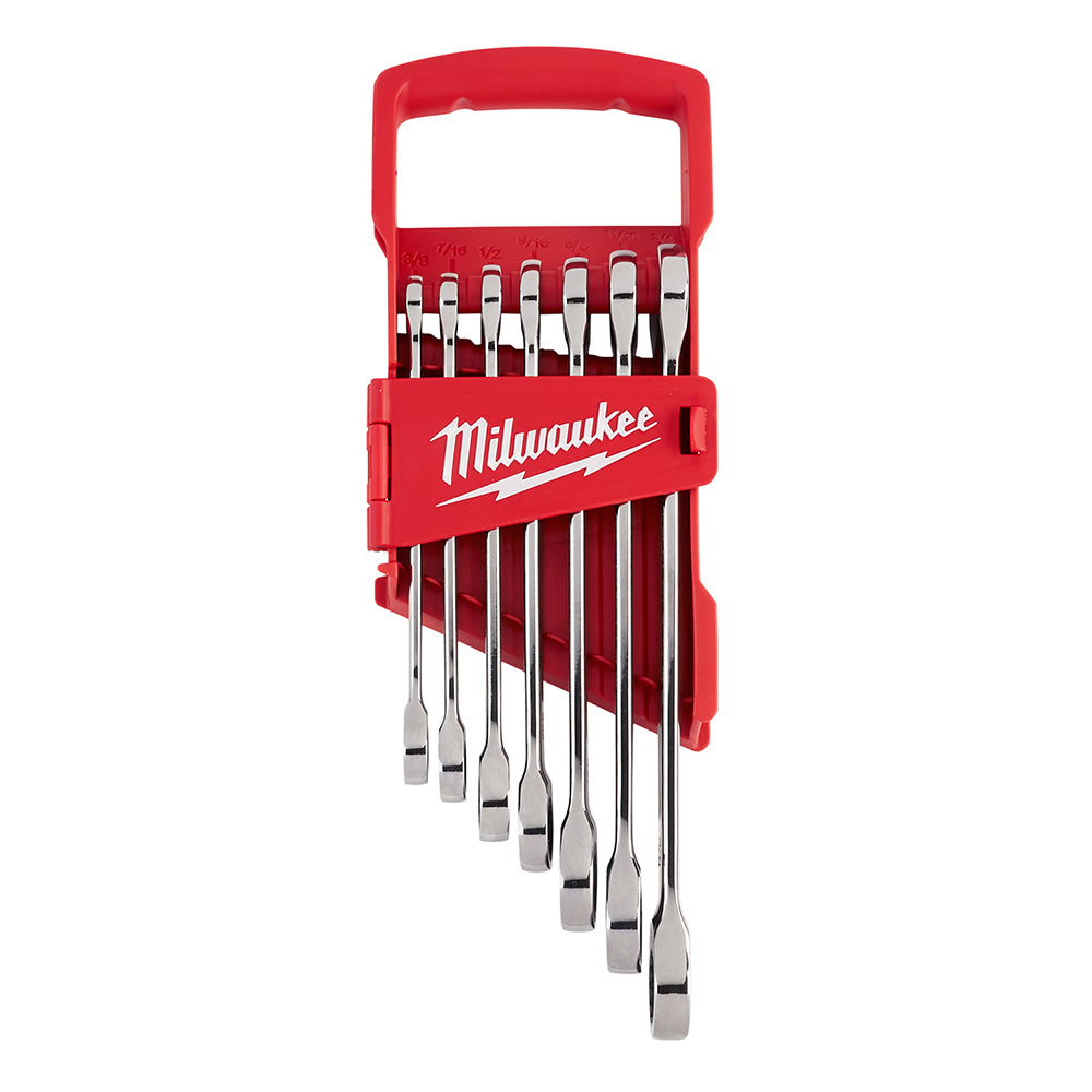 Milwaukee 7pc SAE Ratcheting Combination Wrench Set - 48-22-9406