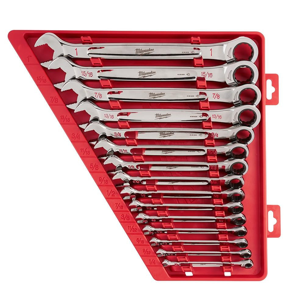 Milwaukee 48-22-9416 - Milwaukee 48-22-9416 15pc Ratcheting Combination Wrench Set - SAE (View 1)
