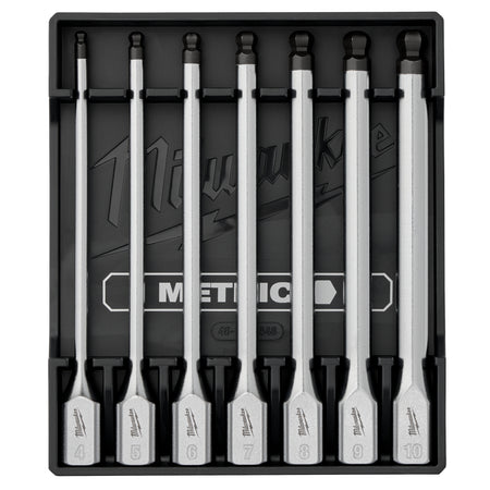 Milwaukee 48-22-9548 7pc 3/8" Drive Long Ball End Hex Bit Socket Set - Metric