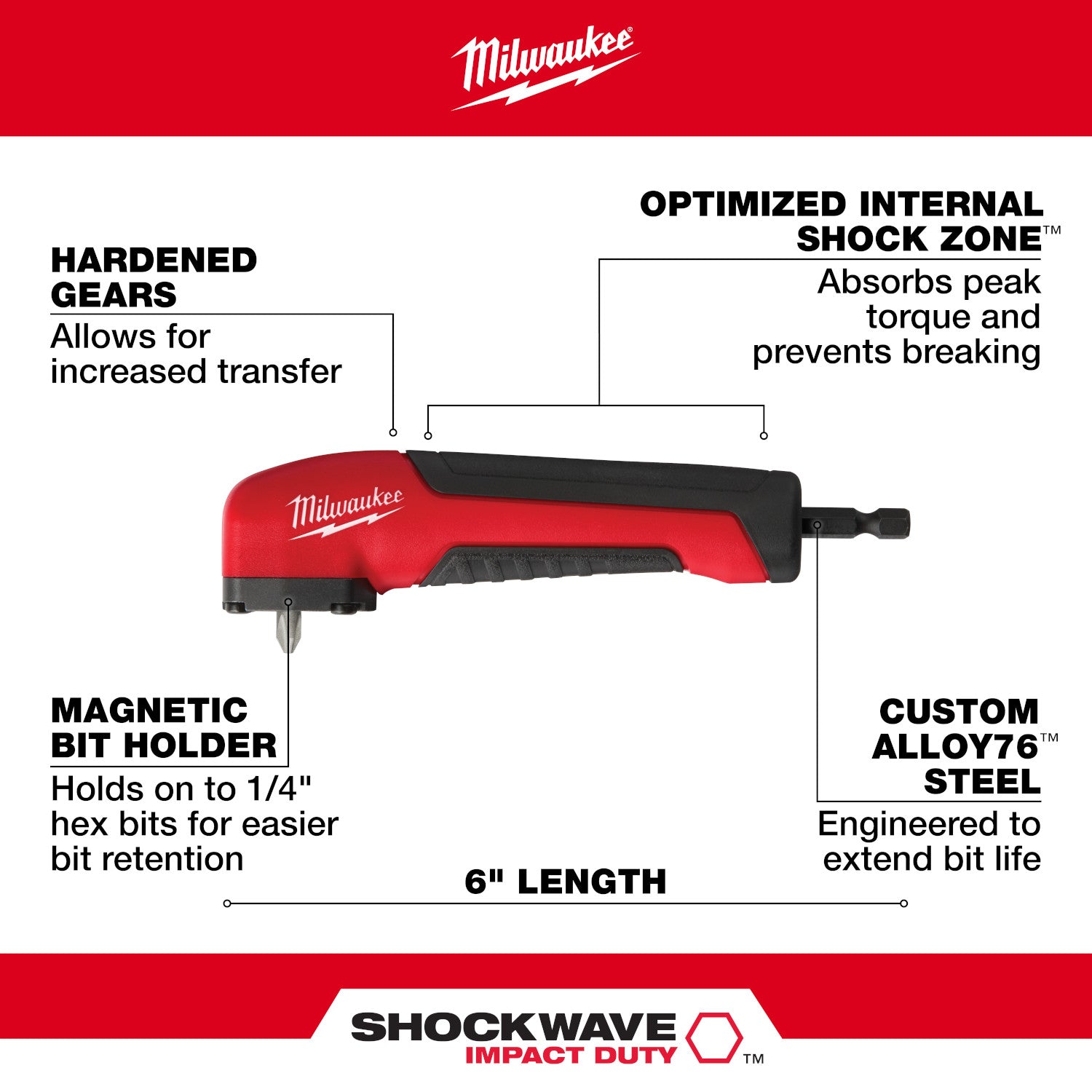 Milwaukee 48-32-2390 - SHOCKWAVE™ Impact Right Angle Adapter