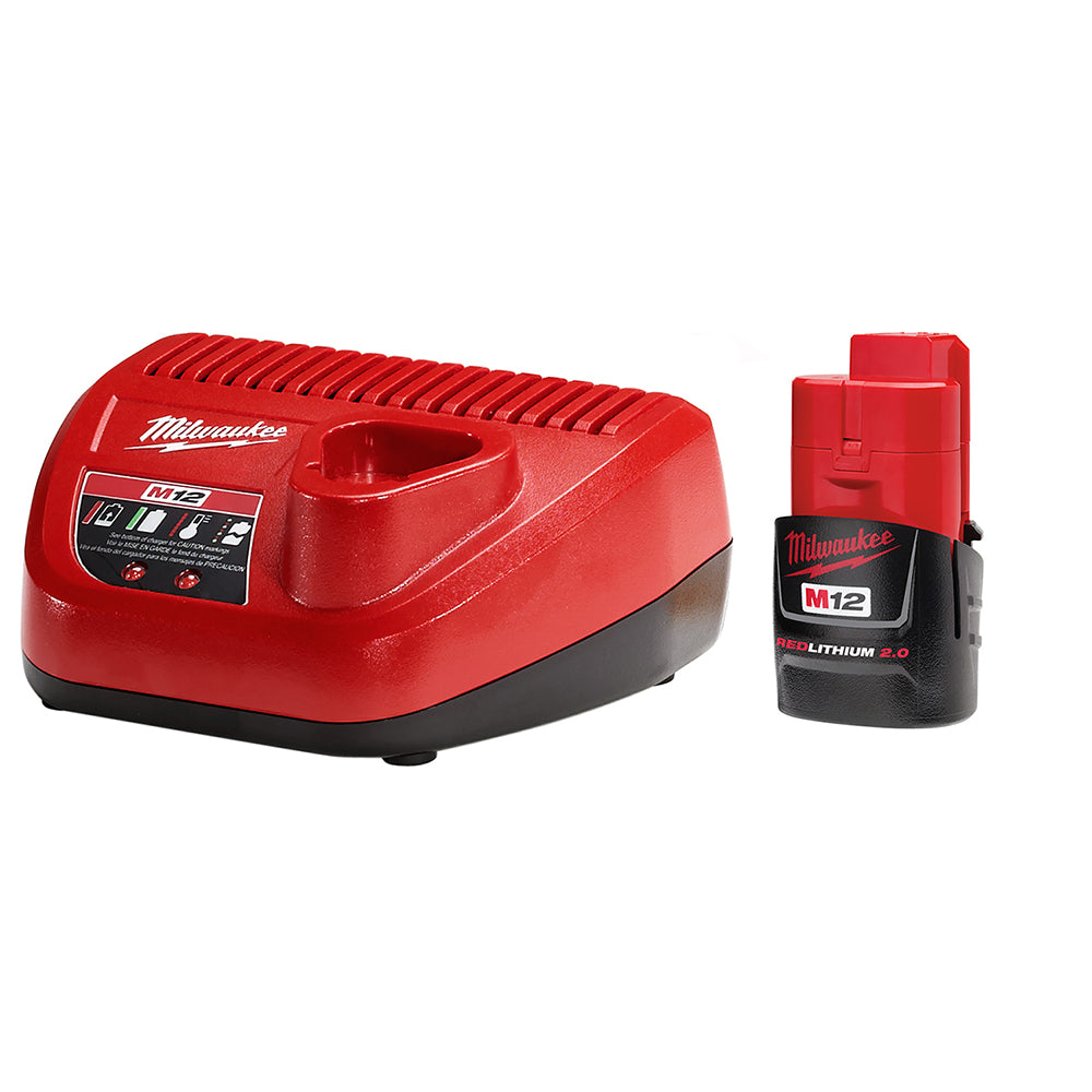 Milwaukee 48-59-2420 - M12™ REDLITHIUM™ 2,0 Ah Akku und Ladegerät Starter Kit