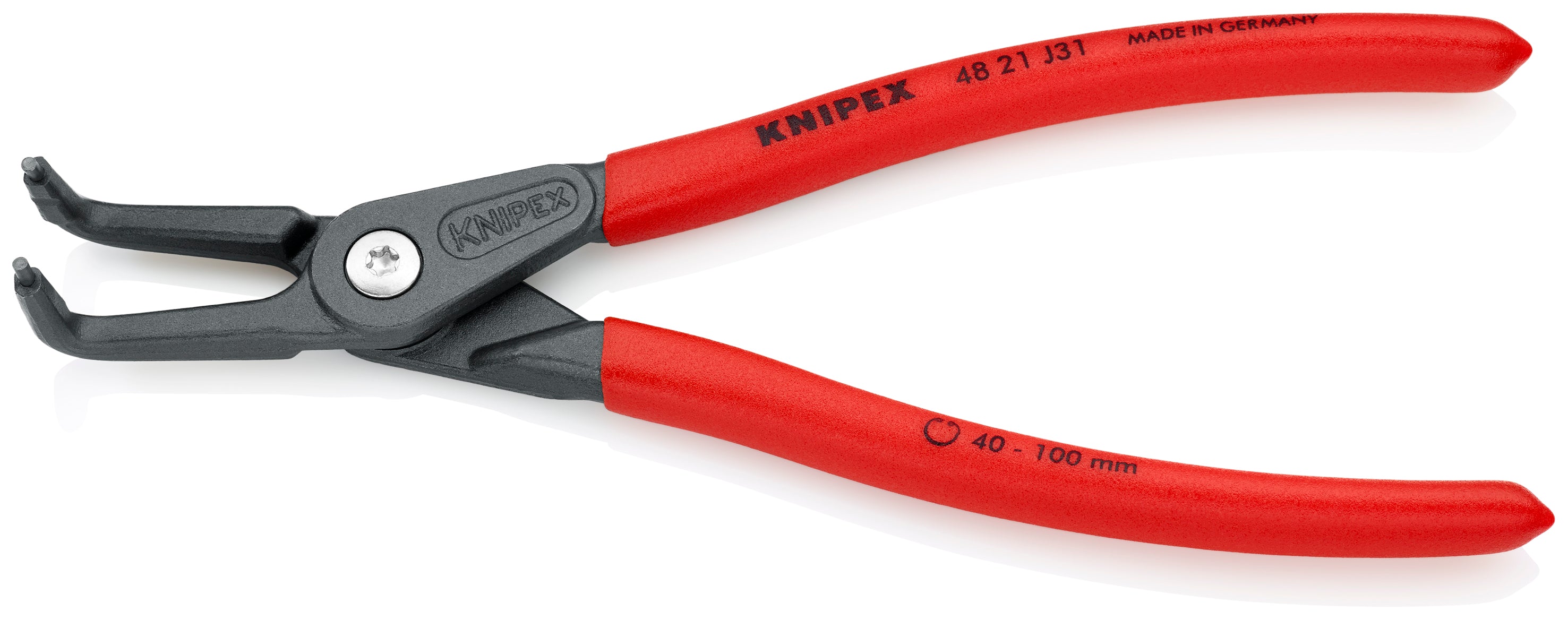 Knipex 4821J31 - 8 1/4" Innenliegende, 90° abgewinkelte Präzisions-Sicherungsringzange