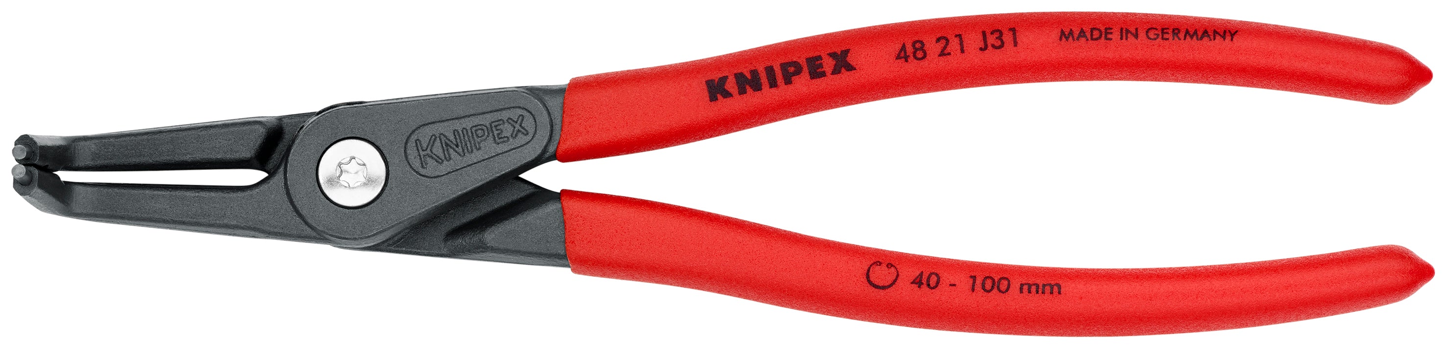 Knipex 4821J31 - 8 1/4" Internal 90° Angled Precision Snap Ring Pliers