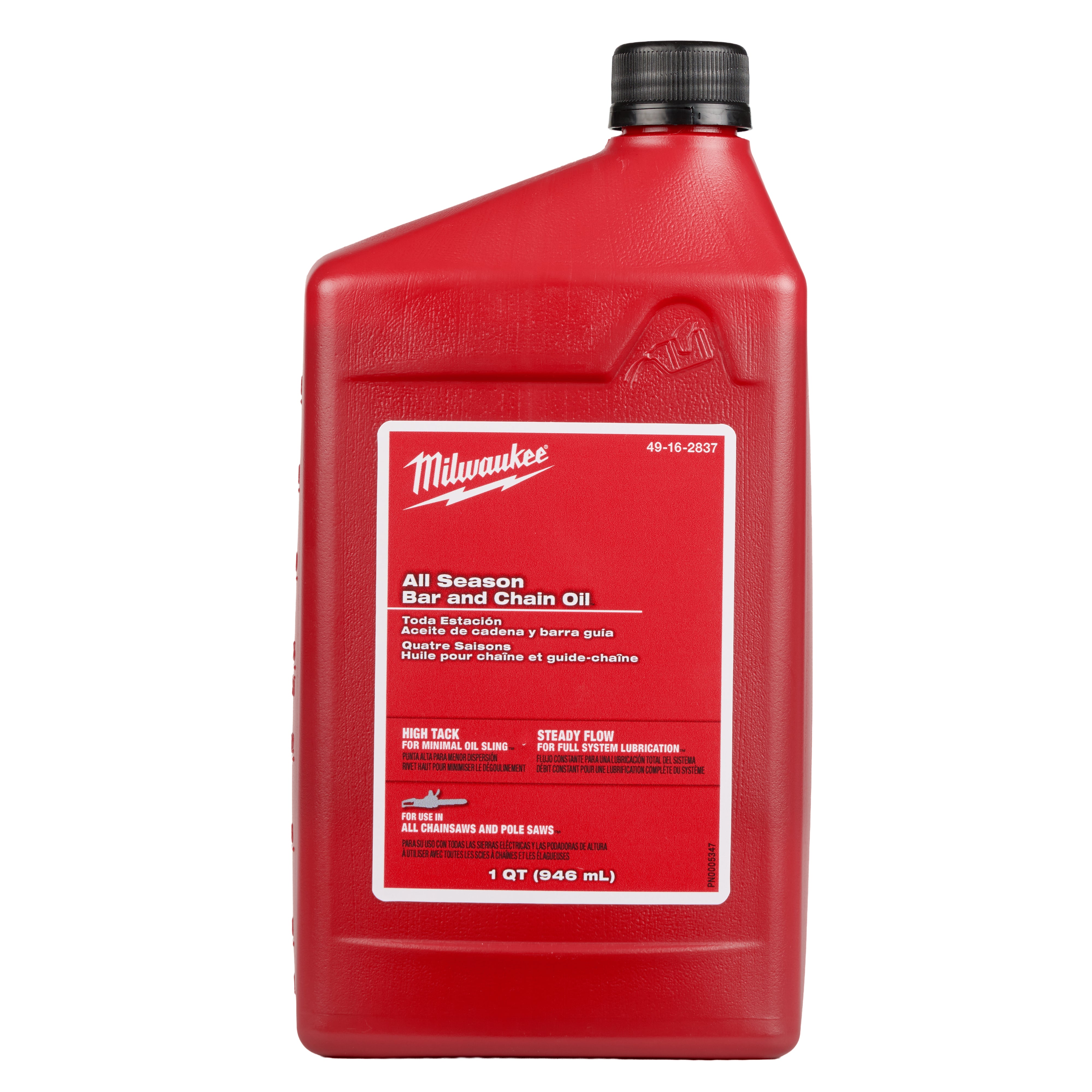Milwaukee 49-16-2837 1-Quart Bar and Chain Oil Side Profile