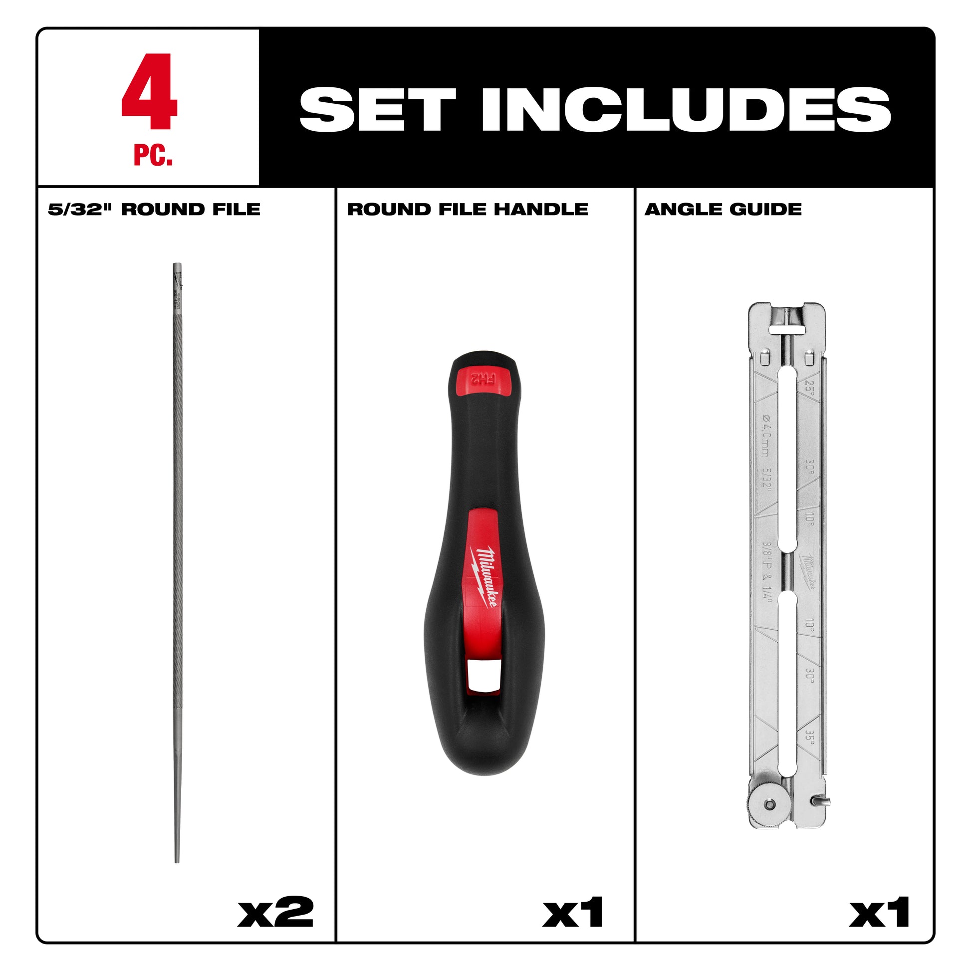 Components included in the Milwaukee 49-16-2881 Sharpening Set