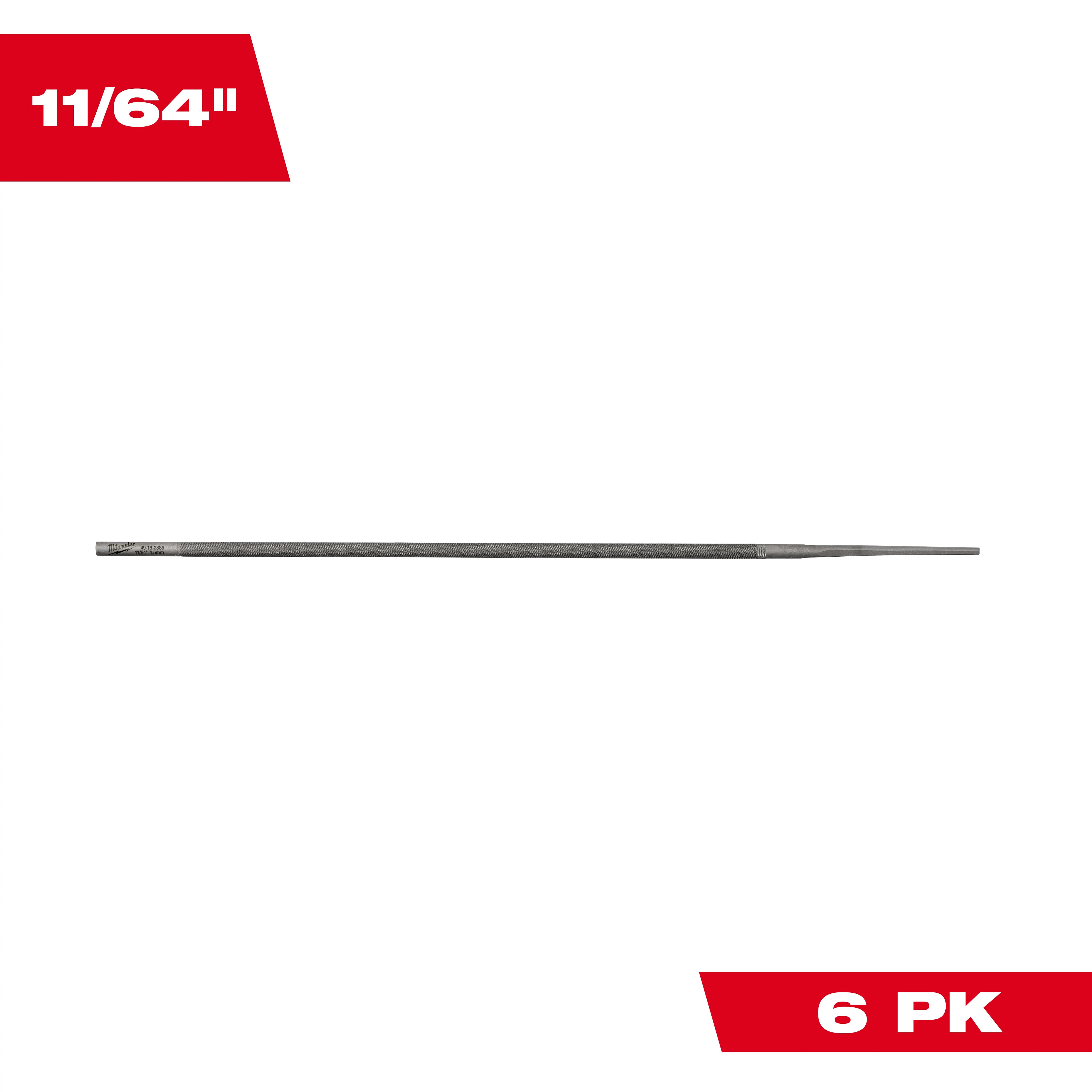 Milwaukee 49-16-2885 11/64" Round File 6pk Primary Image