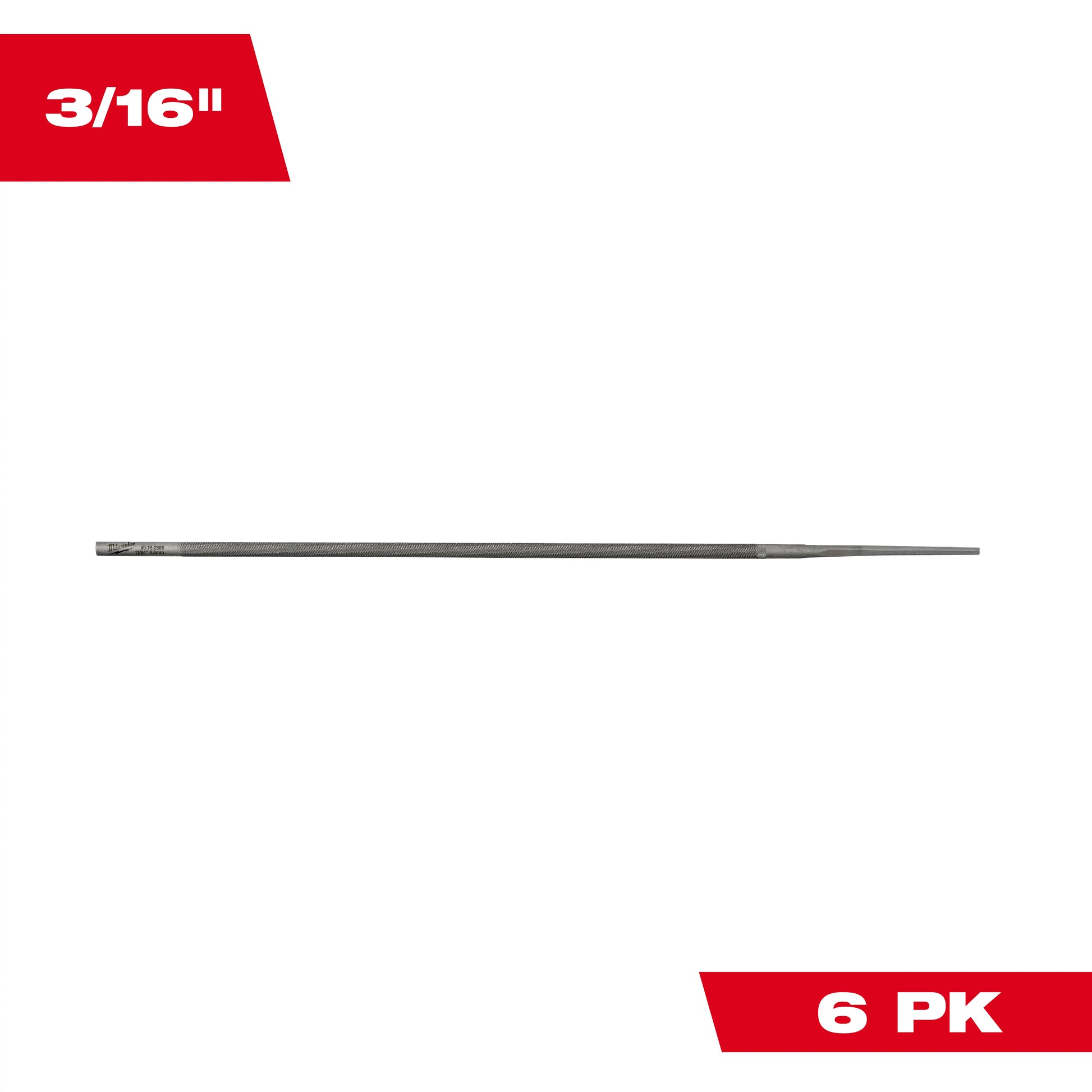 Milwaukee 49-16-2886 3/16" Round File for Saw Chain 6-Pack Primary View