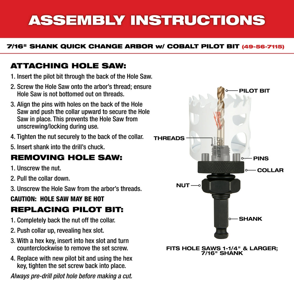 Milwaukee 49-22-4006 - HOLE DOZER™ General-Purpose Hole Saw Kit - 9PC