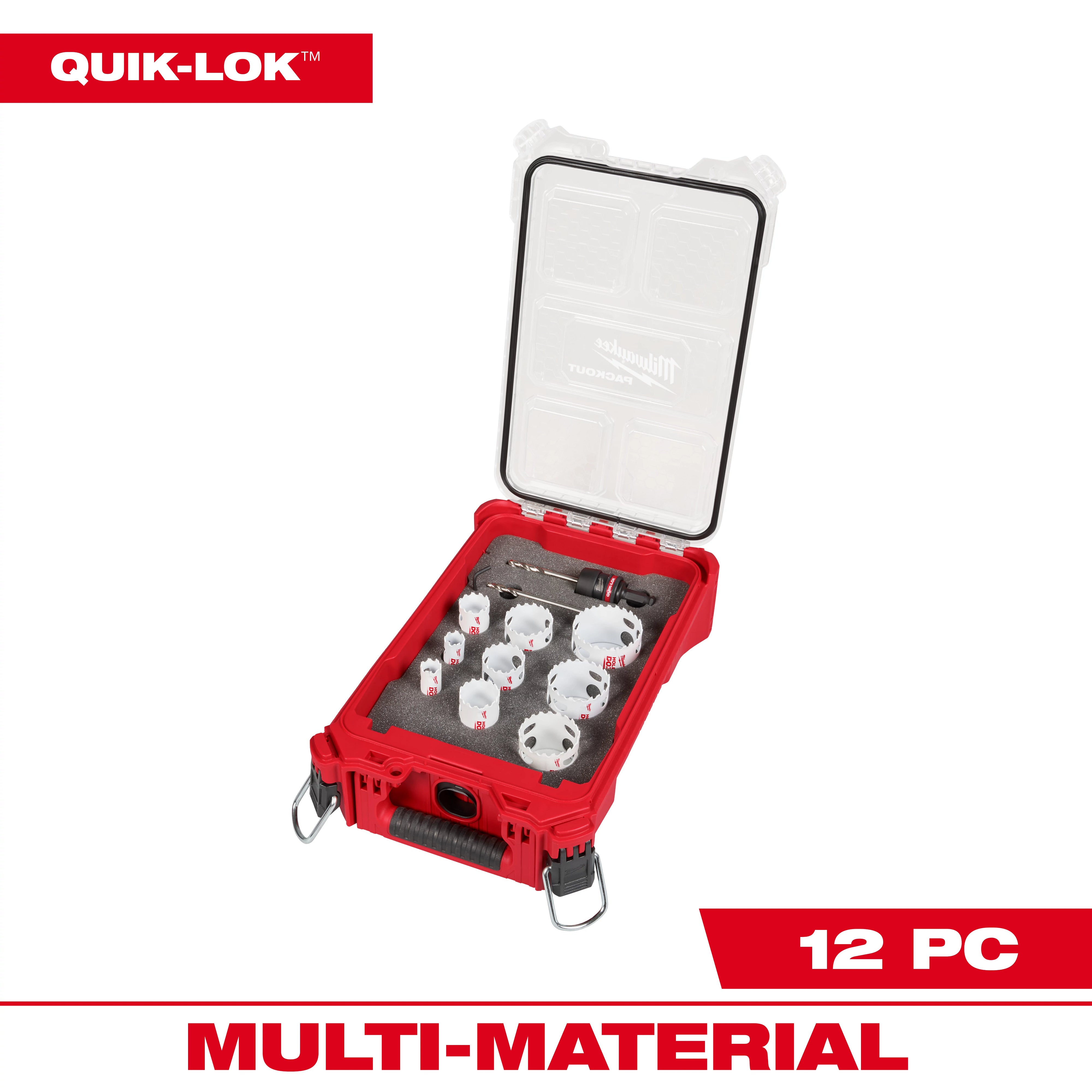 12PC QUIK LOK™ HOLE DOZER™ Bi-Metal Kit with PACKOUT™ Compact Organizer