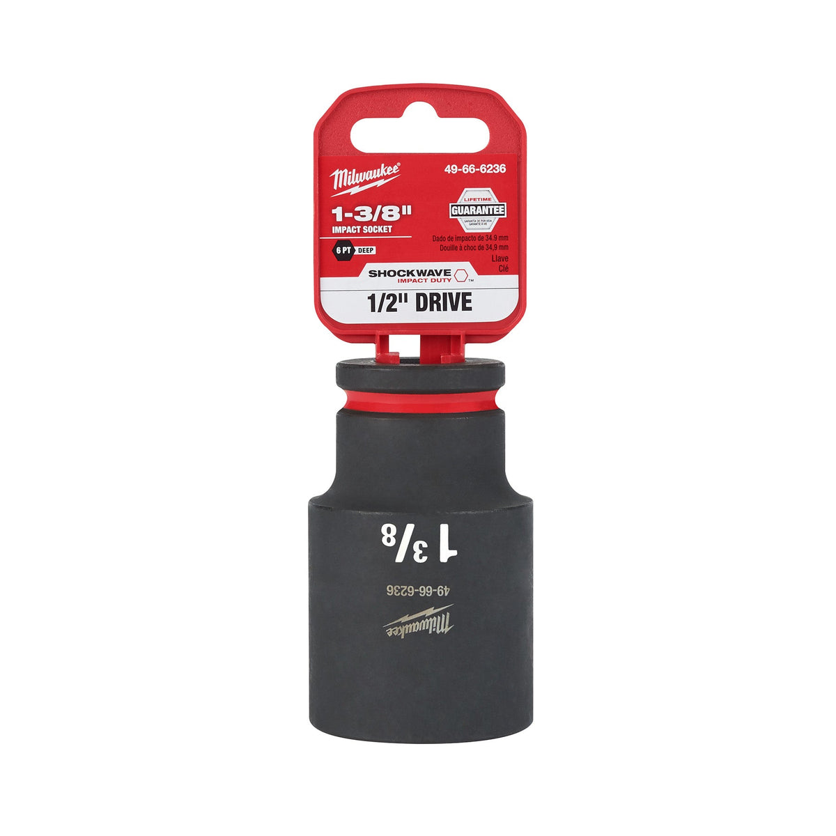 Milwaukee 49-66-6236 - Milwaukee 49-66-6236 Shockwave Impact Duty 1/2" Drive 1-3/8" Deep 6 Point Socket (View 2)