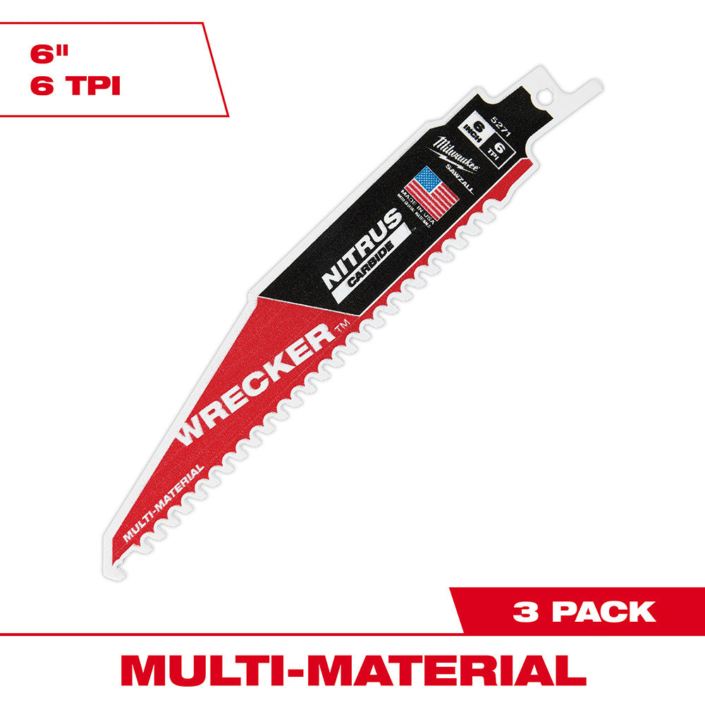 Milwaukee 48-00-5371 - 6" THE WRECKER™ avec NITRUS CARBIDE™, paquet de 3