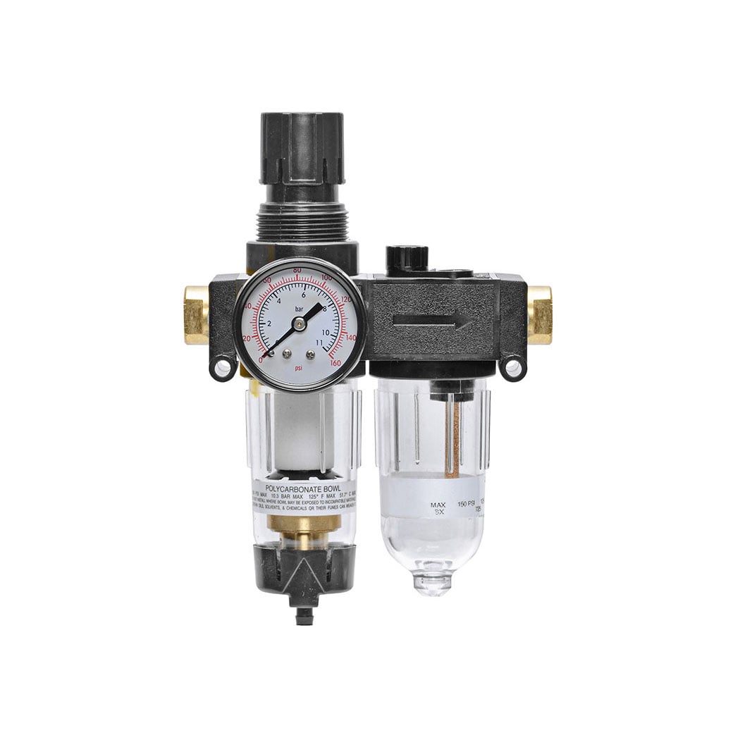TOPRING 50.620A - 5 Micron Filter Regulator 0 to 125 PSI and Lubricator 1/4 (F) NPT S50 MODULAIR 200