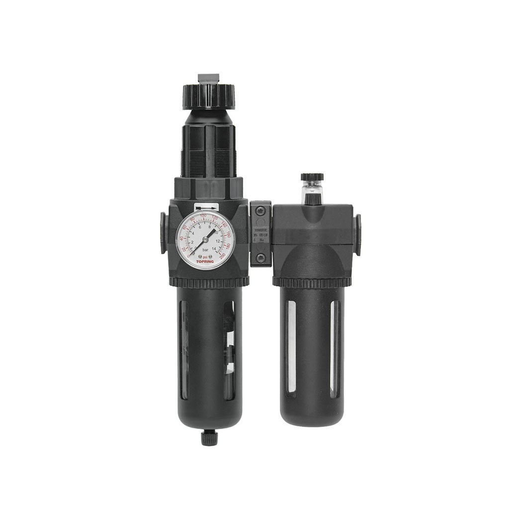 TOPRING 50.651A - 5 Micron Filter Regulator 30 to 125 PSI and Lubricator 3/4 (F) NPT S50 MODULAIR 400