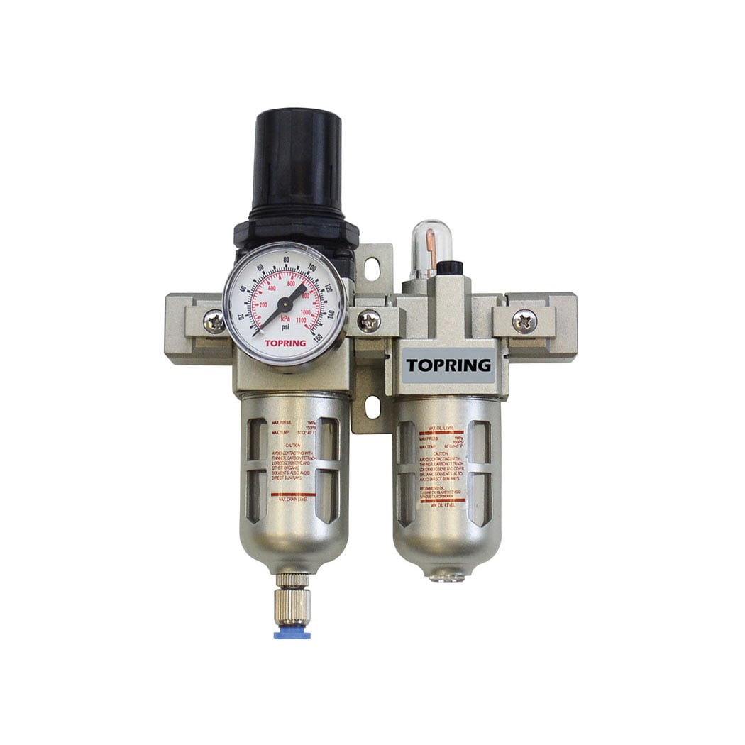 TOPRING 51.220 - 5 Micron Filter Regulator 5 to 125 PSI and Lubricator 1/4 (F) NPT S51 AIRFLO 200
