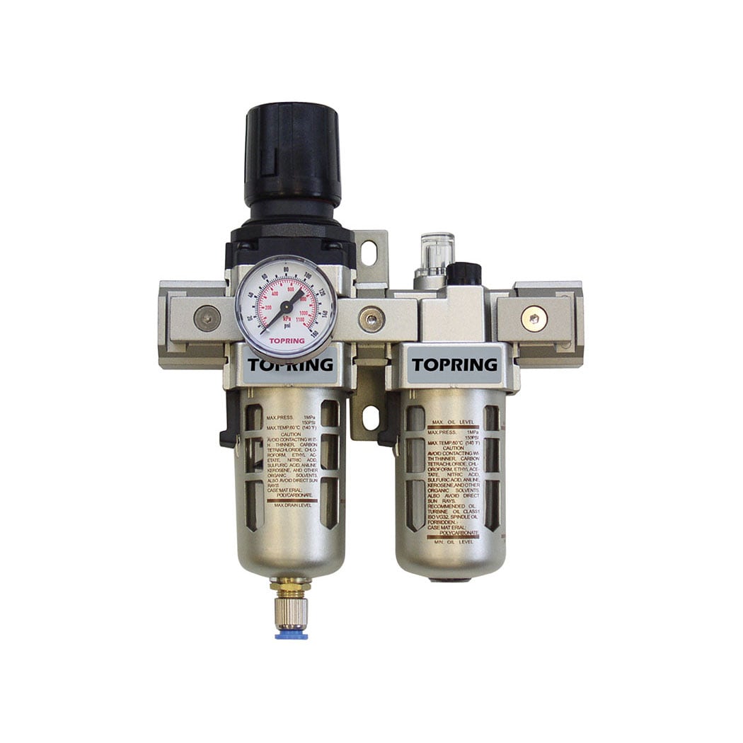 TOPRING 51.325 - 5 Micron Filter Regulator 5 to 125 PSI and Lubricator 3/8 (F) NPT S51 AIRFLO 300
