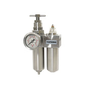 TOPRING 51.705 - 5 Micron Stainless Steel Filter Regulator 7 to 285 PSI and Lubricator 1/4 (F) NPT S51 AIRFLO 200