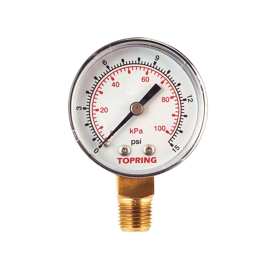 TOPRING 55.295 - 2-1/2 In. Steel Dry Gauge 0 to 15 PSI