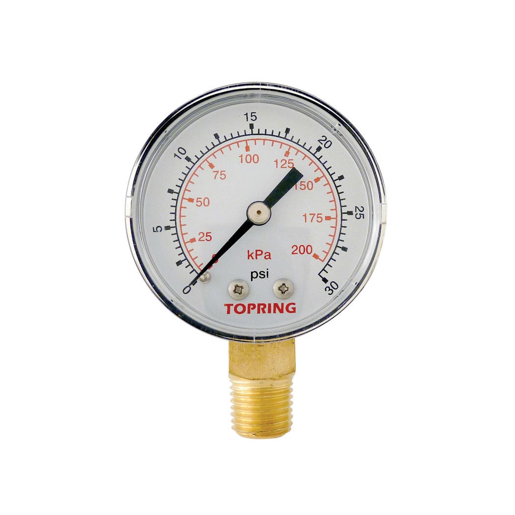TOPRING 55.200 - 2 In. Steel Dry Gauge 0 to 30 PSI