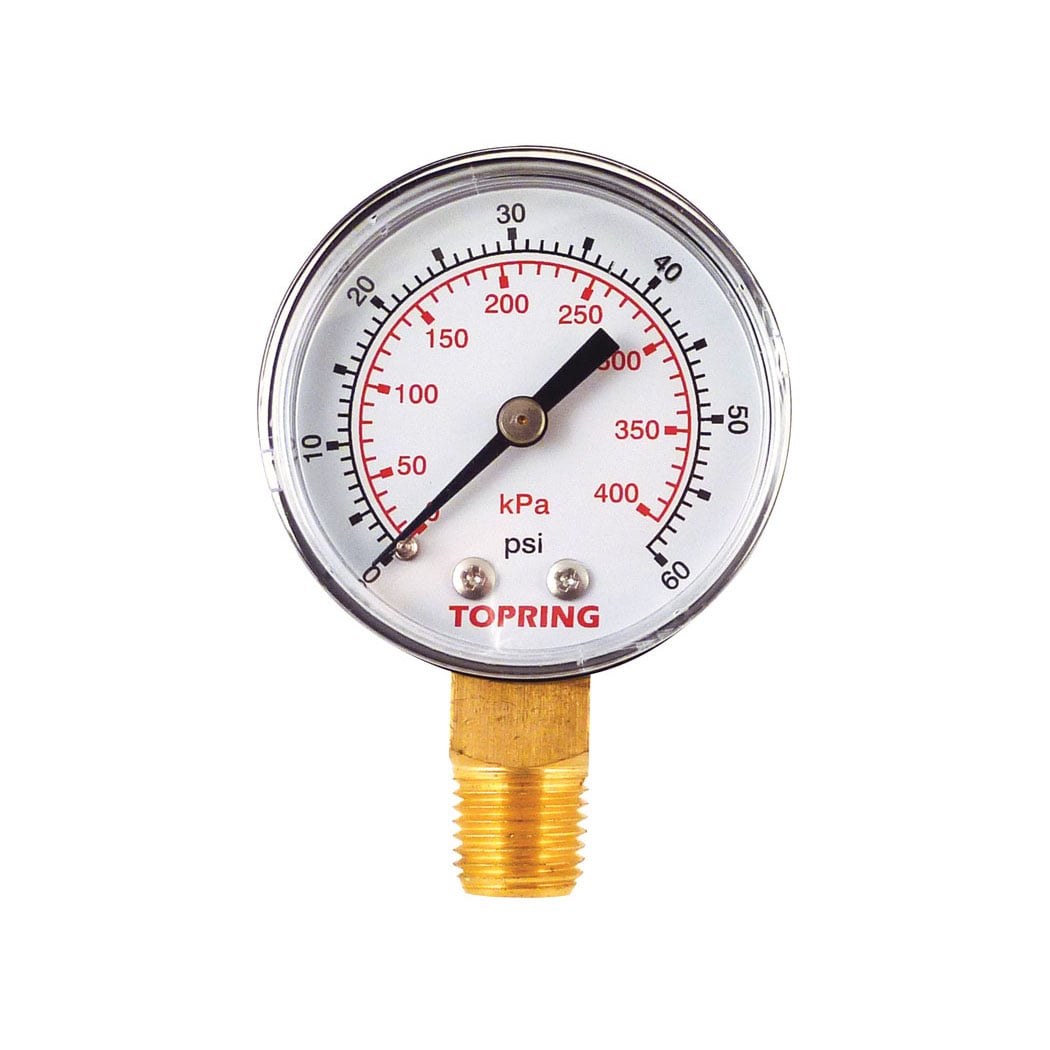 TOPRING 55.205 - 2 In. Steel Dry Gauge 0 to 60 PSI