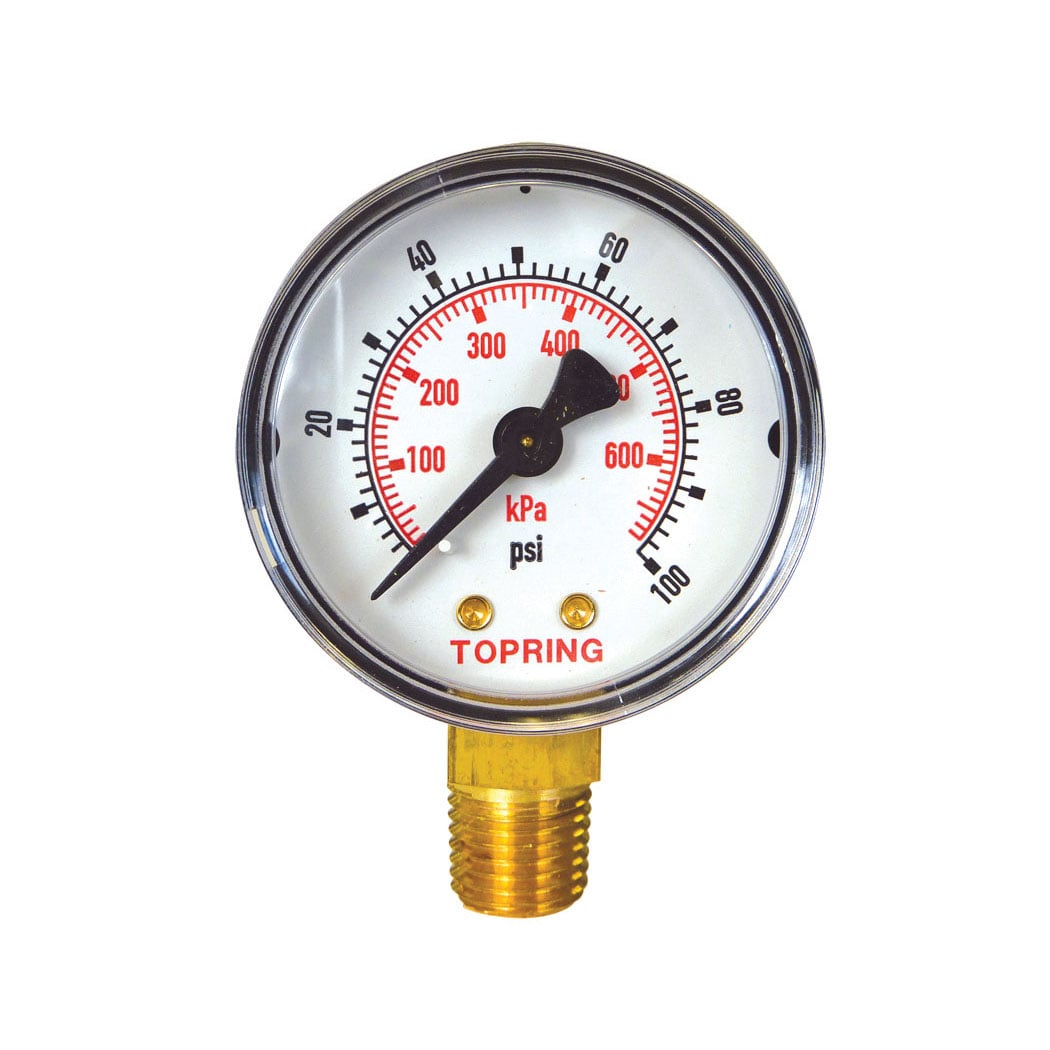 TOPRING 55.310 - 2-1/2 In. Steel Dry Gauge 0 to 100 PSI