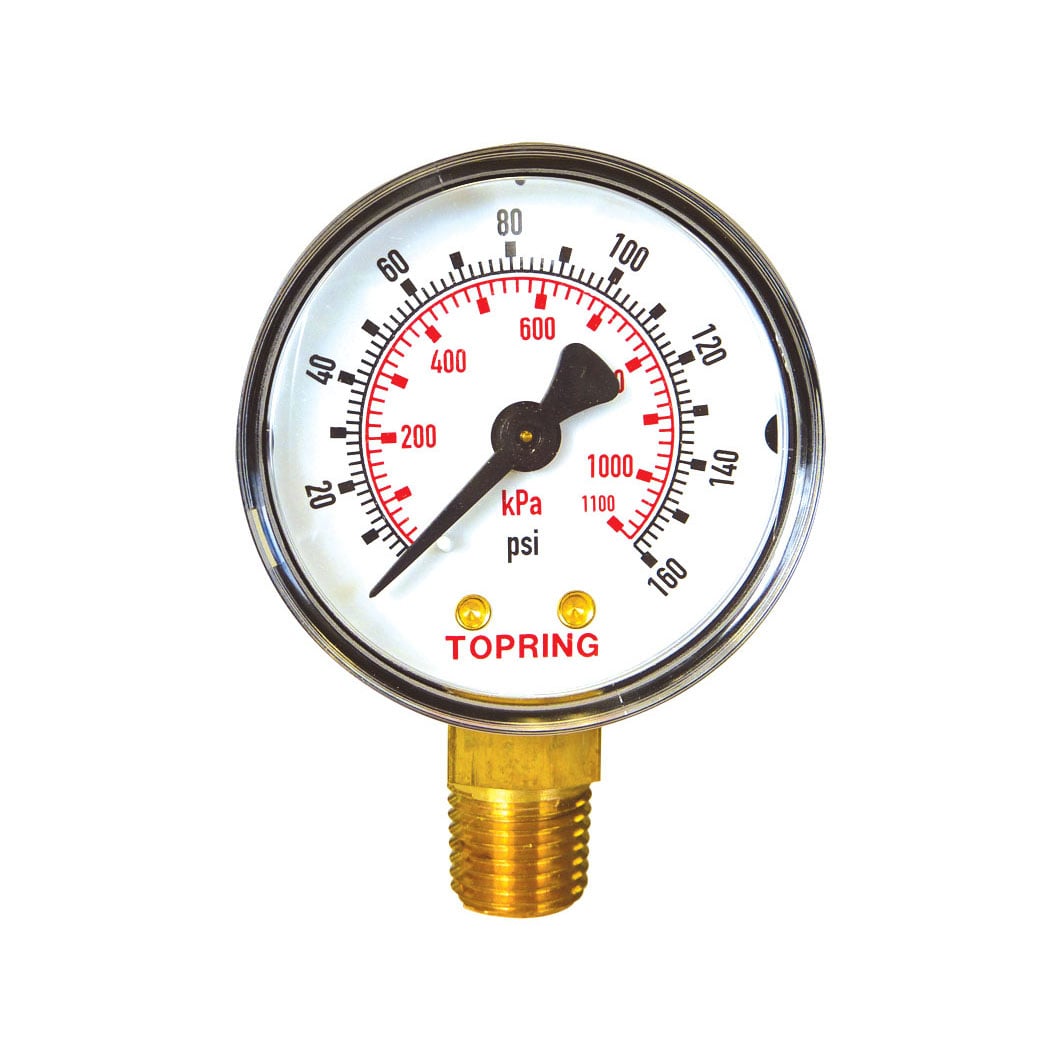 TOPRING 55.215 - 2 In. Steel Dry Gauge 0 to 160 PSI