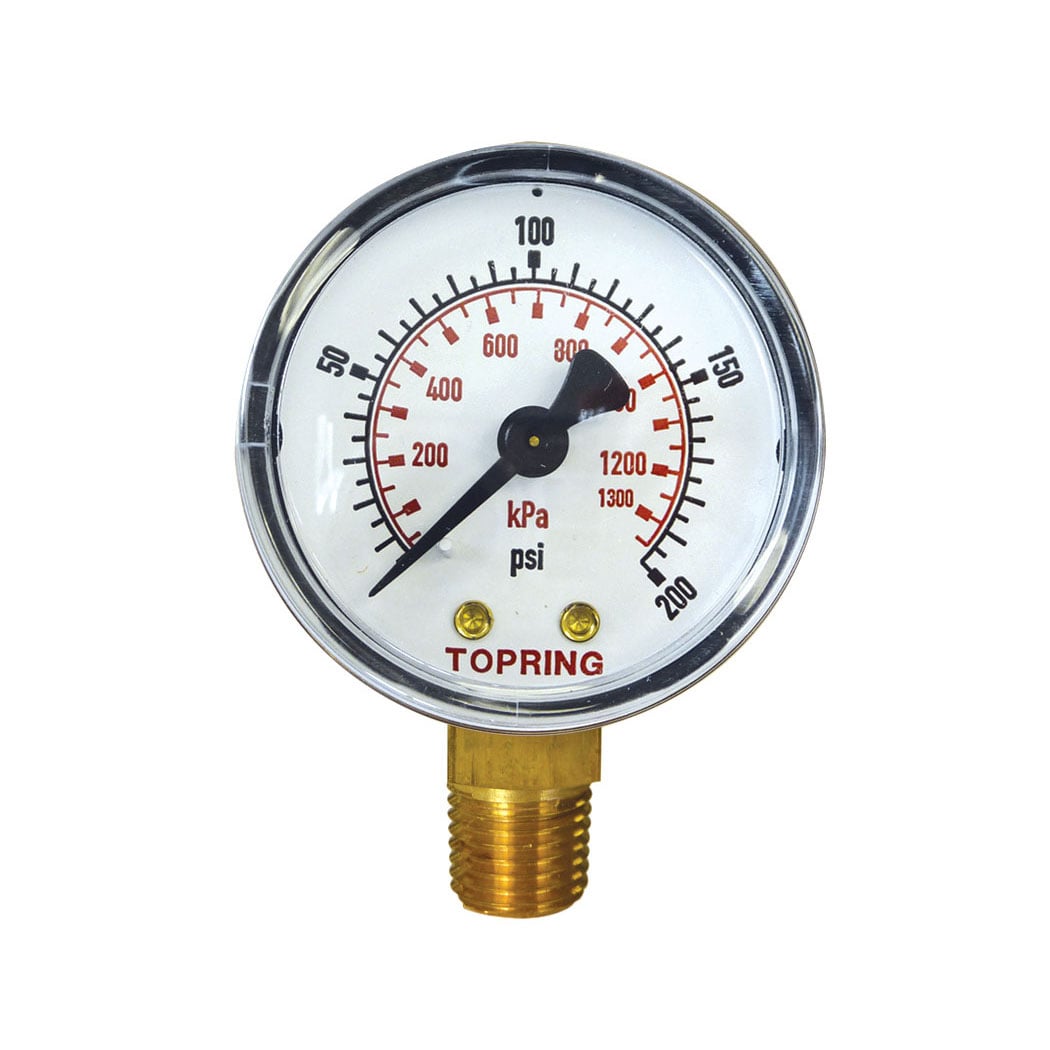 TOPRING 55.220 - 2 In. Steel Dry Gauge 0 to 200 PSI