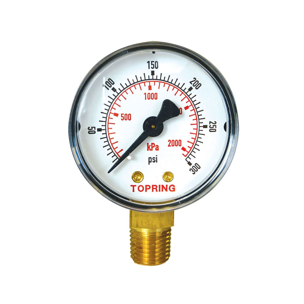 TOPRING 55.325 - 2-1/2 In. Steel Dry Gauge 0 to 300 PSI