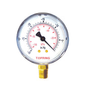 TOPRING 55.285 - 2-1/2 In. Steel Dry Gauge 30 Hg VAC