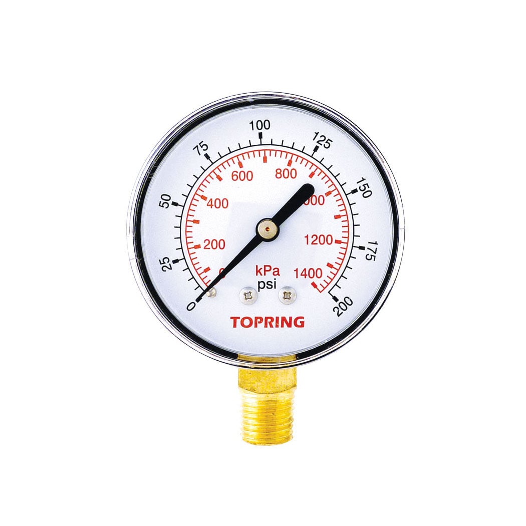 TOPRING 55.320 - 2-1/2 In. Steel Dry Gauge 0 to 200 PSI