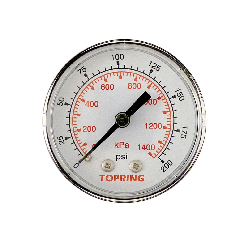 TOPRING 55.370 - 2 In. Steel Dry Gauge 0 to 200 PSI