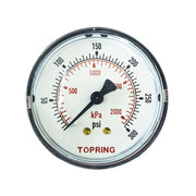 TOPRING 55.425 - 2 In. Steel Dry Gauge 0 to 300 PSI