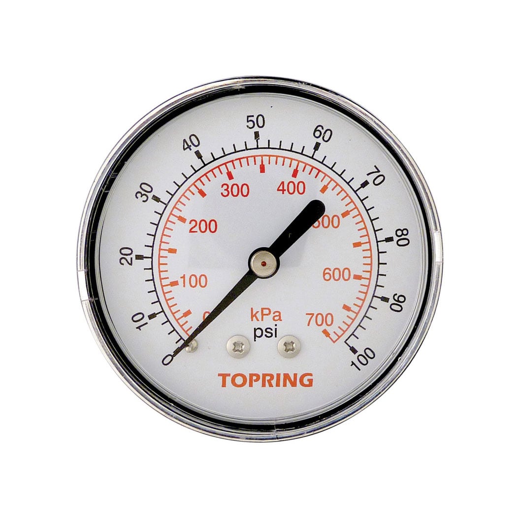 TOPRING 55.440 - 2-1/2 In. Steel Dry Gauge 0 to 100 PSI
